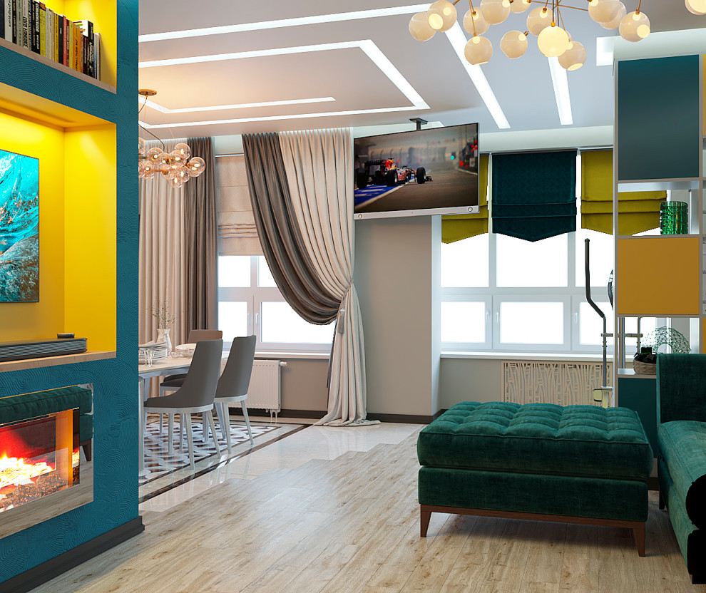 Яркая сочность. Трехкомнатная квартира на Озерной