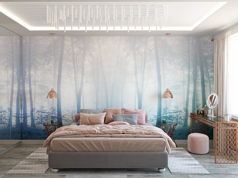 Неоклассический интерьер трехкомнатной квартиры для ЖК Покровский