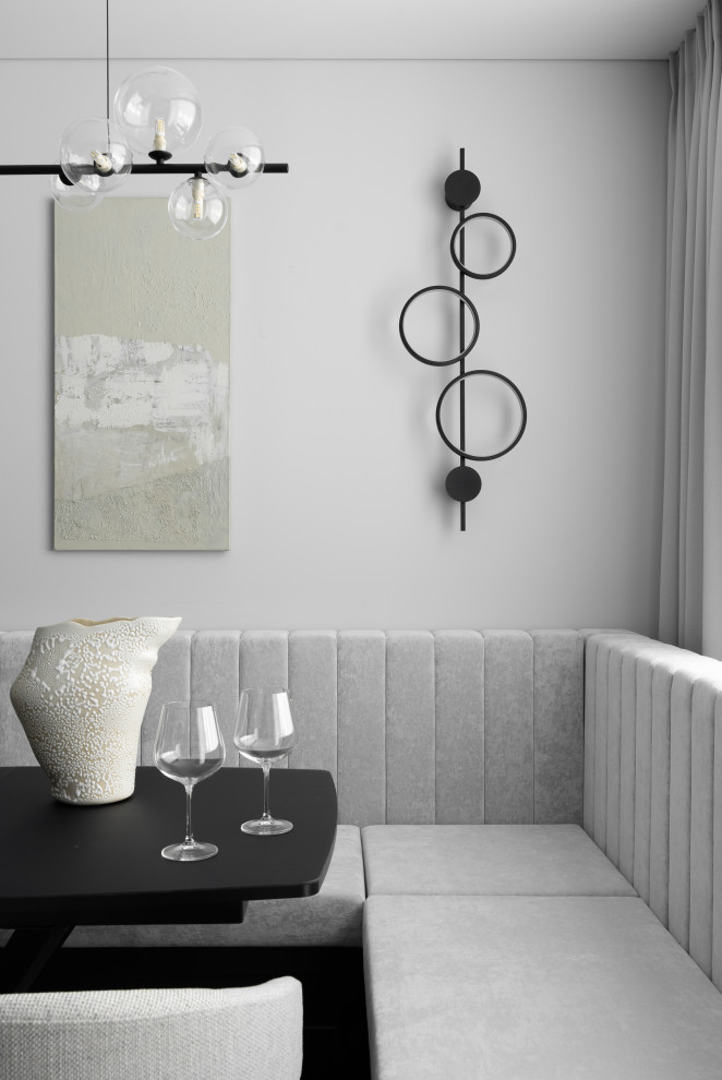 Квартира для семейной пары в серых и бежевых тонах