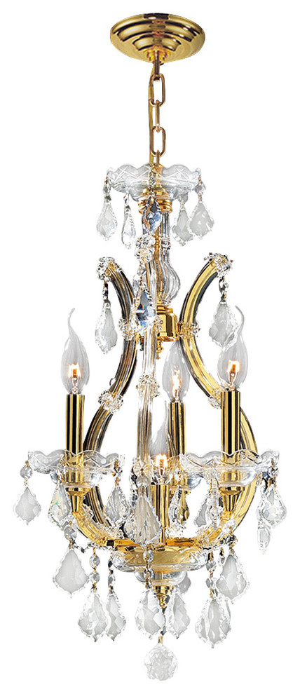 Maria Theresa Chandelier 12 In. - 4 Light in Gold