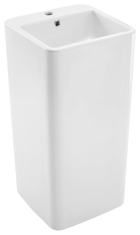 Concorde One Piece Pedestal Sink Contemporary Bathroom Sinks by