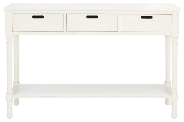 Gracyn 3 Drawer Console, Distressed White