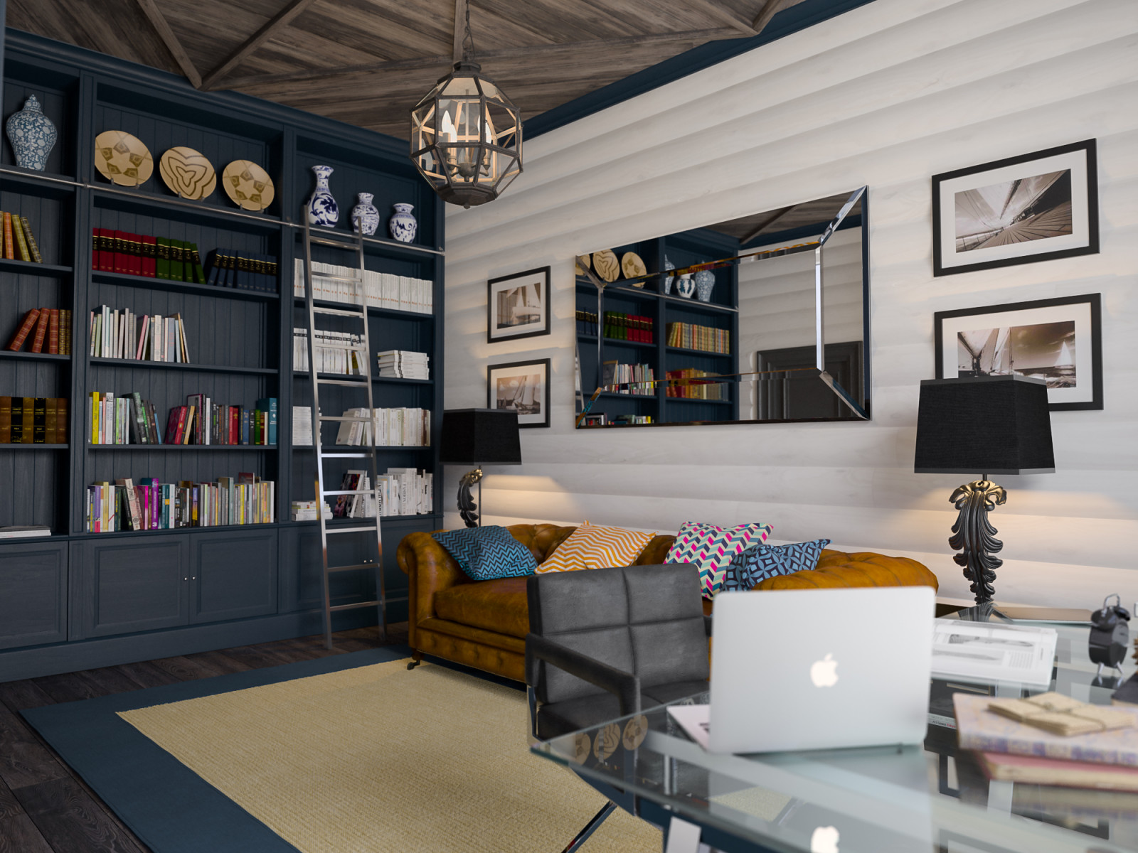 Кабинет в срубовом доме