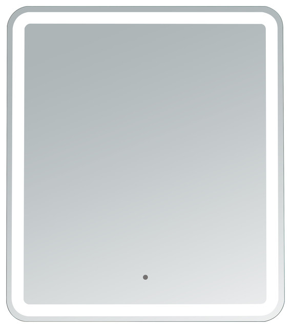 Electric Led Mirror With Rounded Edges Contemporary Bathroom Electric Led Mirror With Rounded Edges