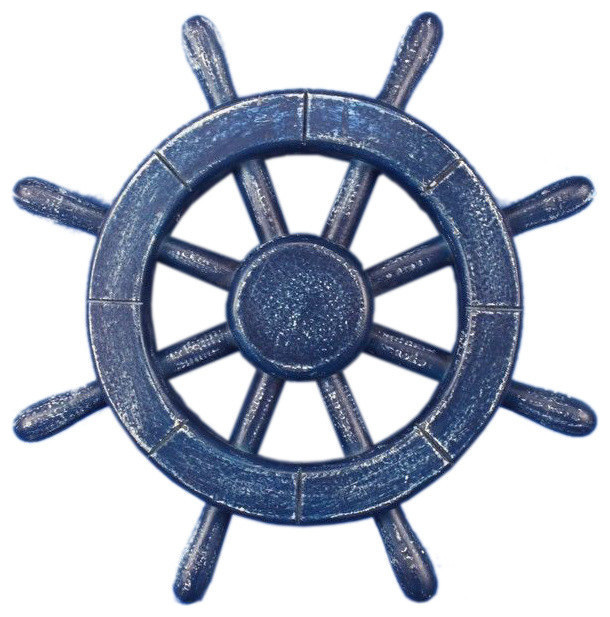Rustic Ship Wheel, Ship Wheel Decoration, All Light Blue 