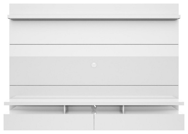 City 2.2 Floating Wall Theater Entertainment Center, White Gloss