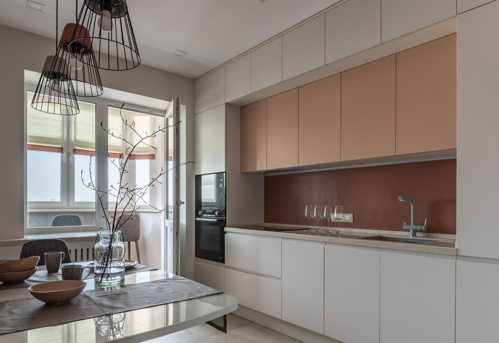 Кухня с терракотовыми оттенками