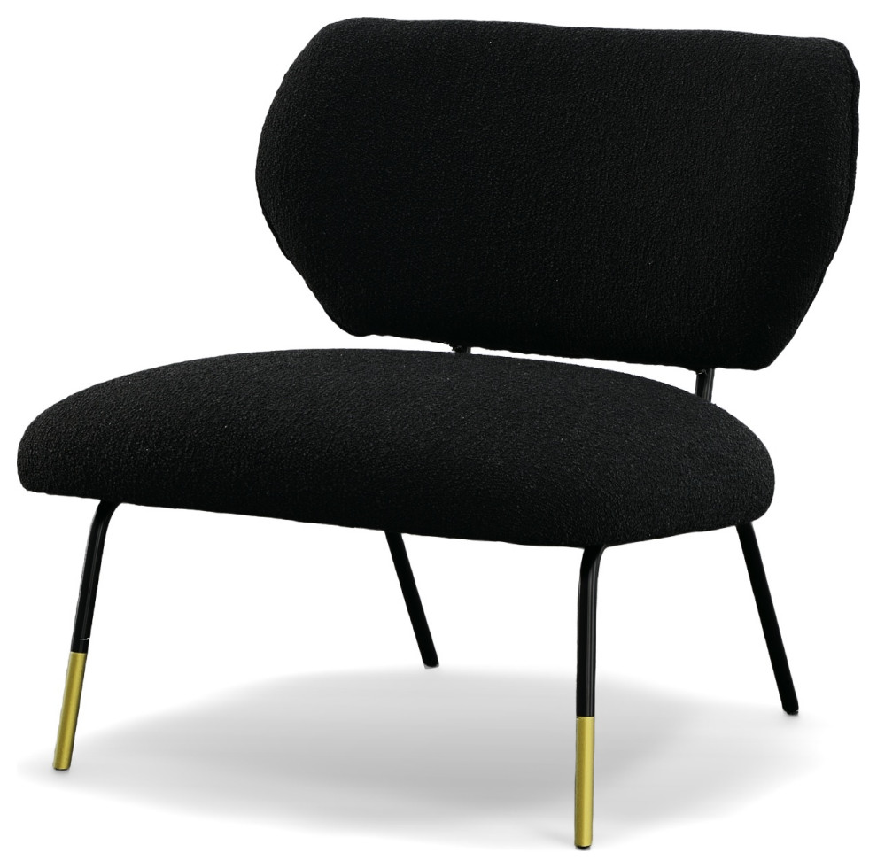 Modrest Kendall Modern Black Fabric Accent Chair Midcentury
