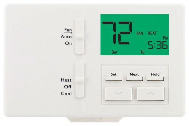 Lux Digital Programmable Thermostat, White - Contemporary - Thermostats