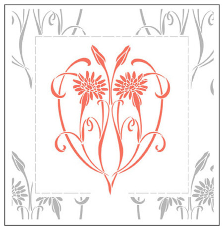 Art Nouveau Wall Stencil - Asian - Wall Stencils - by The Stencil
