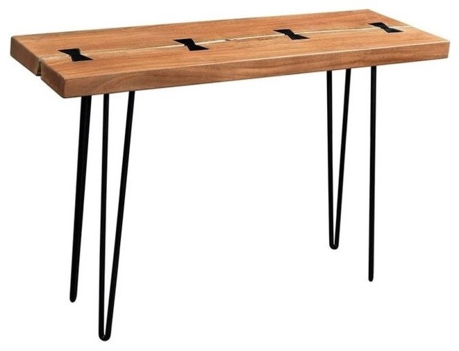 Driftwood Solid Acacia Console Table With Hairpin Legs