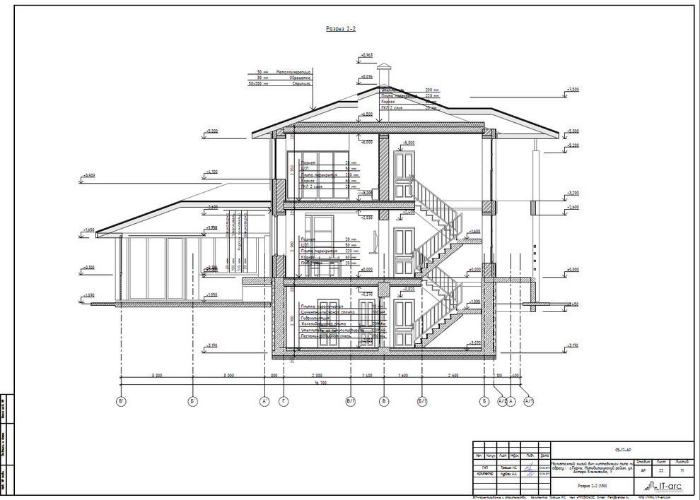 Проект 2-этажного жилого дома в г. Пермь, S=193,9 кв.м
