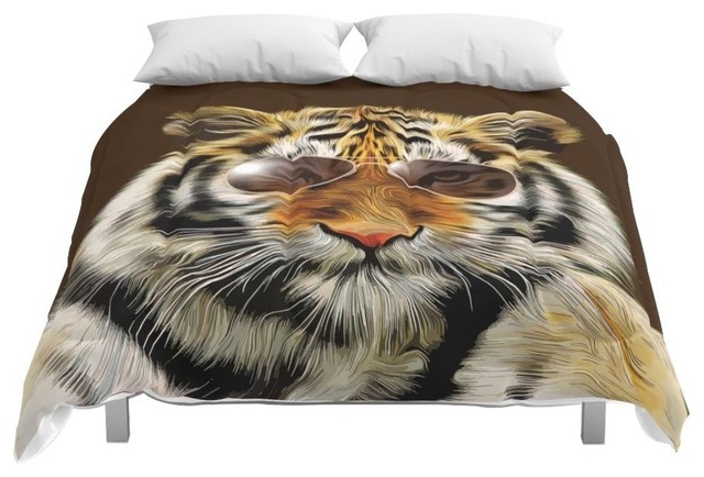 Society6 In The Eye Of The Tiger Comforter Contemporary