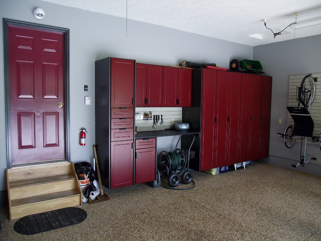 Garage Makeover In Burgundy Before After Traditional Garage