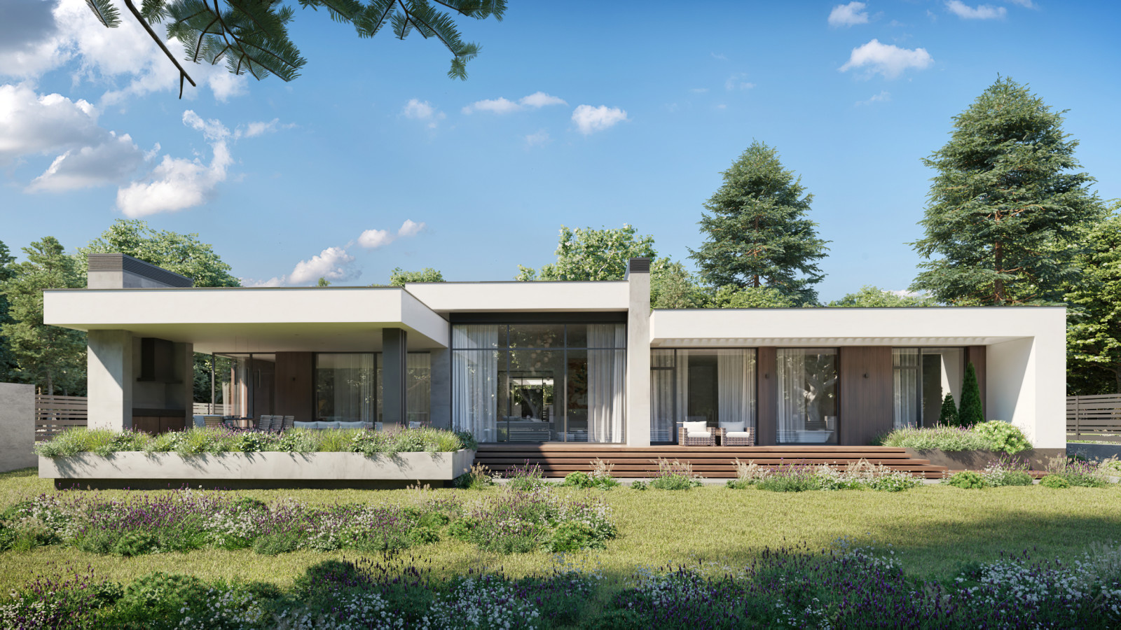 Проект индивидуального жилого дома и бани в КП "Цветочный"