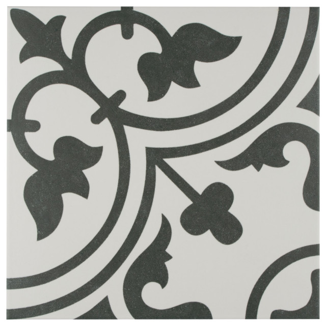 Arte Encaustic Porcelain Floor and Wall Tile, White contemporary-wall-and-floor-tile