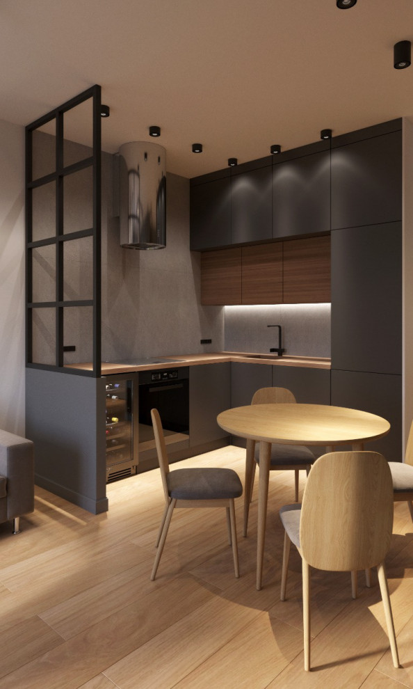 Квартира современном стиле с элементами лофта и легким оттенком минимализма