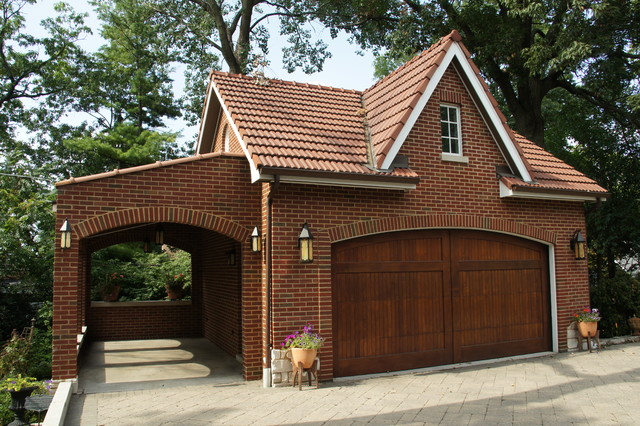 1920's Addition and Garage traditional-car-porch