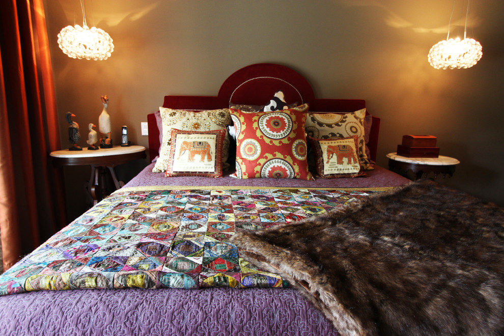 Eclectic bedroom in Orange County.