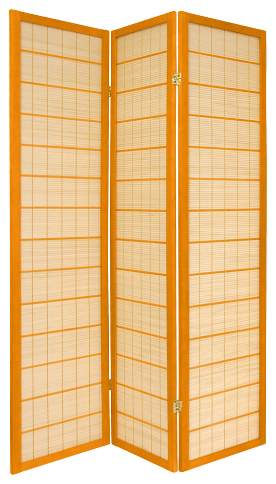 6' Tall Kimura Shoji Screen, 3 Panel, Honey