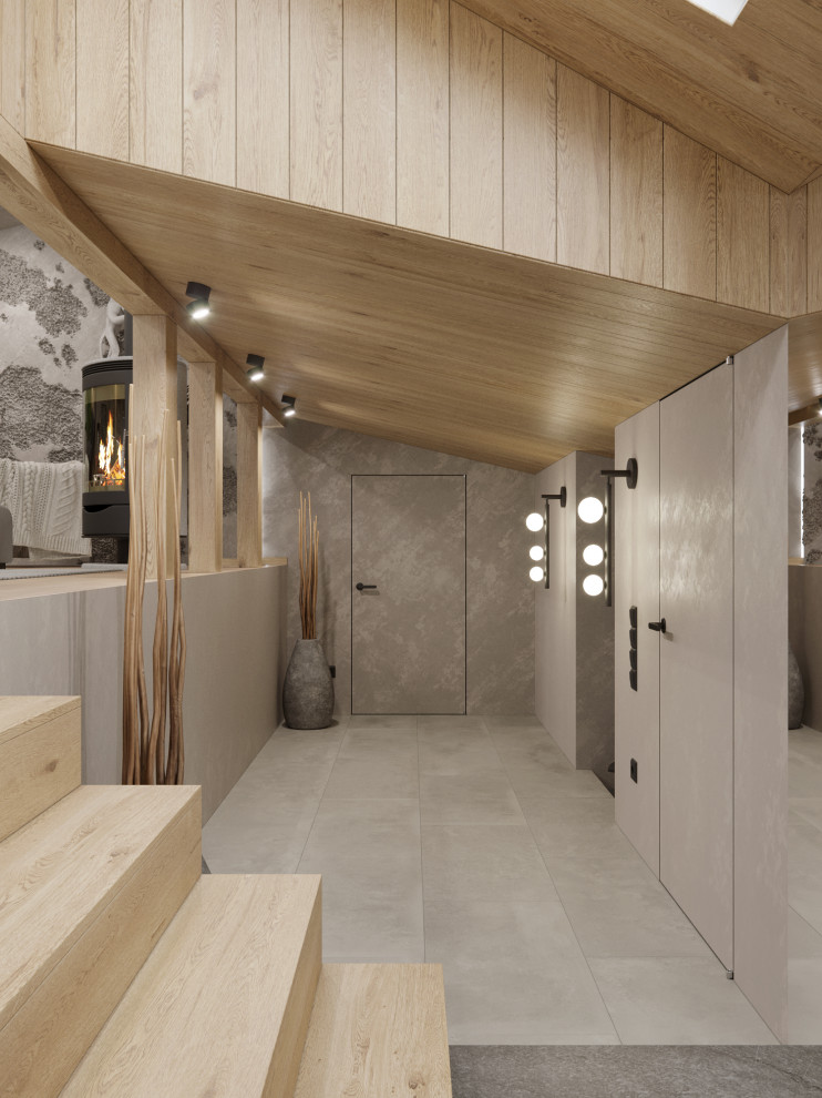 Мансарда в загородном доме, зона отдыха и массажная комната