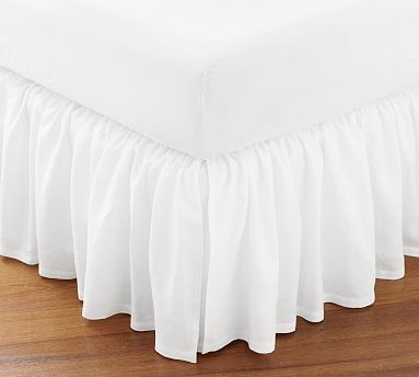 Flounced Linen Bed-Skirt, Twin, White - Traditional - Bedskirts - by ...