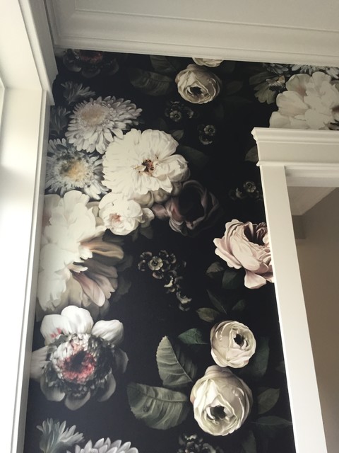 Ellie Cashman Dark Floral Powder Room - Shabby-chic Style - Vancouver - by  . Applications | Houzz