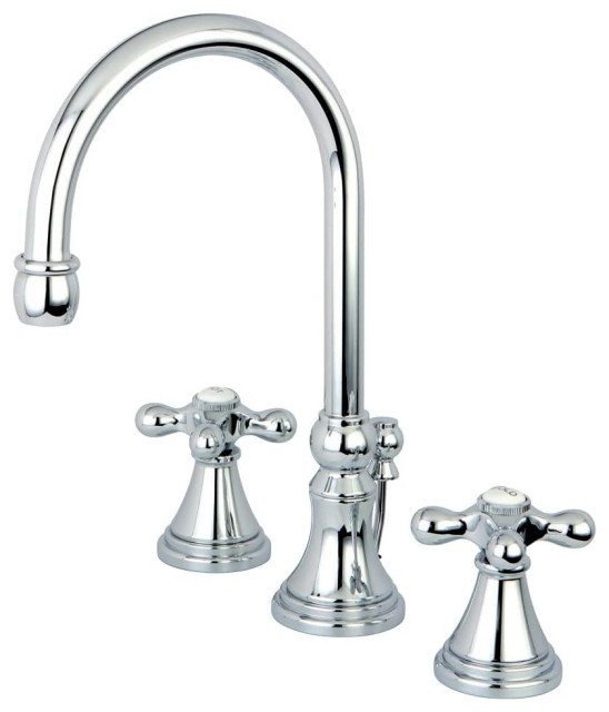 Bathroom Sink Faucet, Widespread Cross Handles & Pop Up Drain