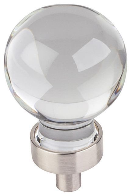 Jeffrey Alexander Harlow 1-1/16" Round Glass Knob, Satin Nickel