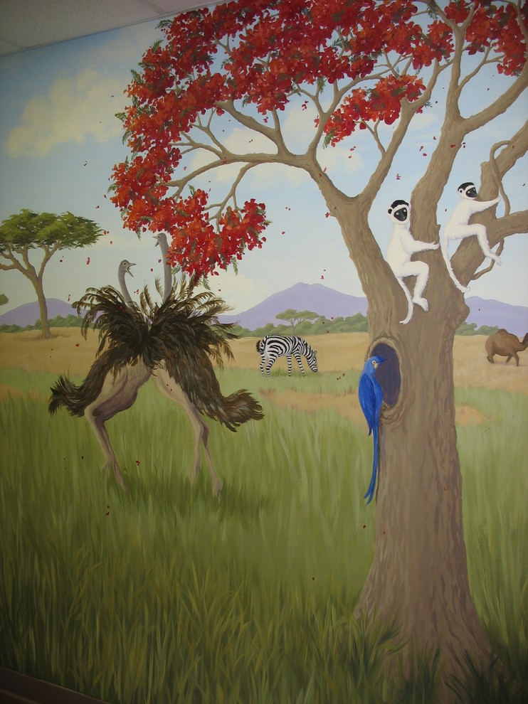 Trendy hallway photo in New York