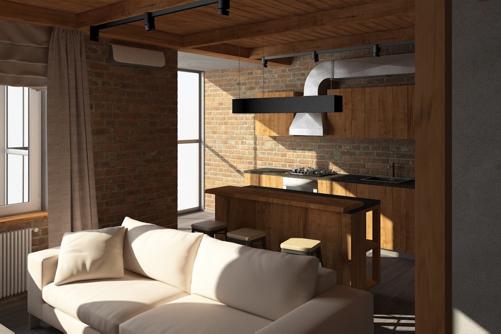 Пространство кухни - гостиной