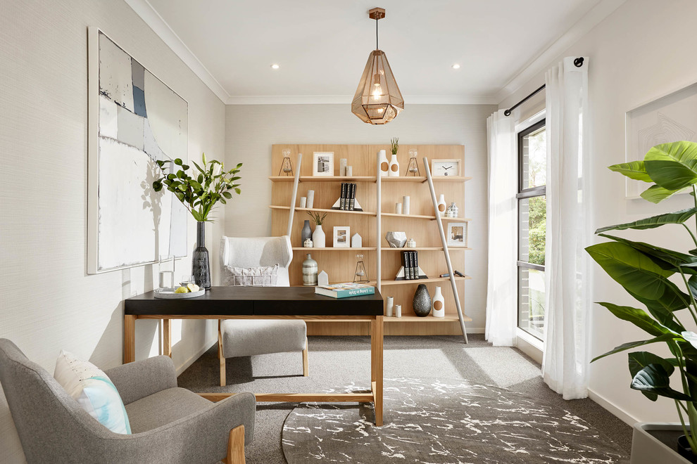 This is an example of a contemporary home office in Melbourne.