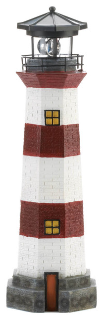Spinning Solar Garden Lighthouse - Beach Style - Garden Statues And ...