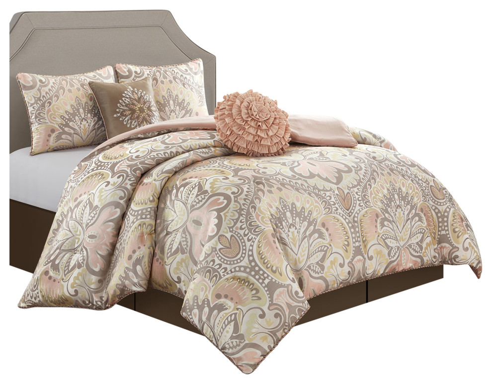 Amelia 6 Piece Bedding Comforter Set Traditional Comforters And Comforter Sets By Nanshing 