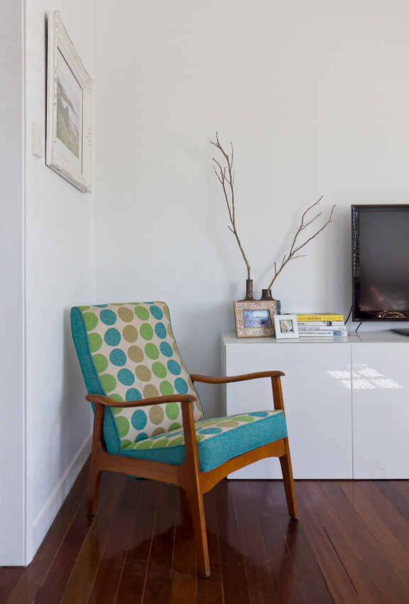 Photo of a beach style living room in Brisbane.