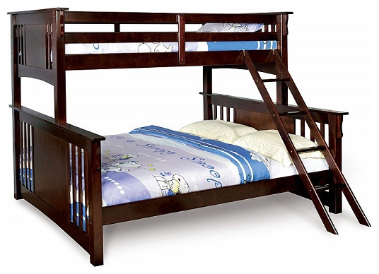 Cleveland Dark Walnut Twin over Queen Bunk Bed