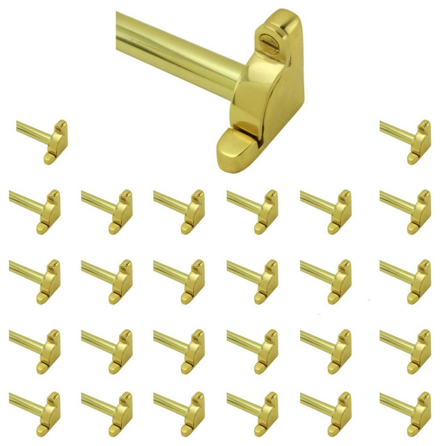 Bright Brass Stair Carpet Rod with Brackets 39 5/8 Inch, 1/2 Inch Dia