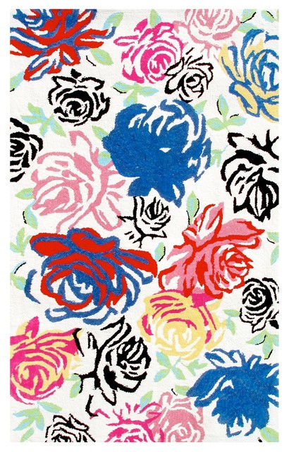 Rosey Posey Brights Cotton Hook Rug