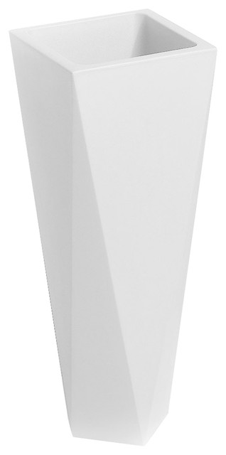 Diamond Small Contemporary Planter, White
