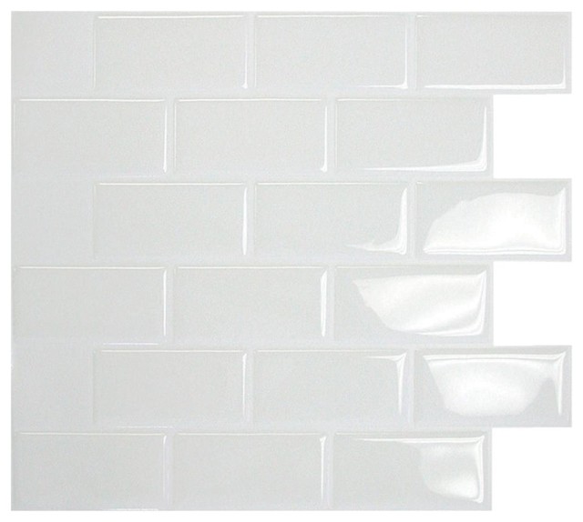 Smart Tiles 6-Pack Subway White Tiles SM1020-6
