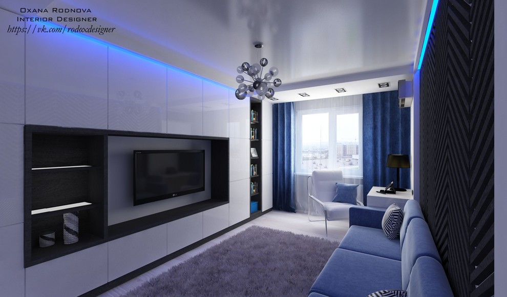 Гостиная hi-tech (17,8 кв.м)