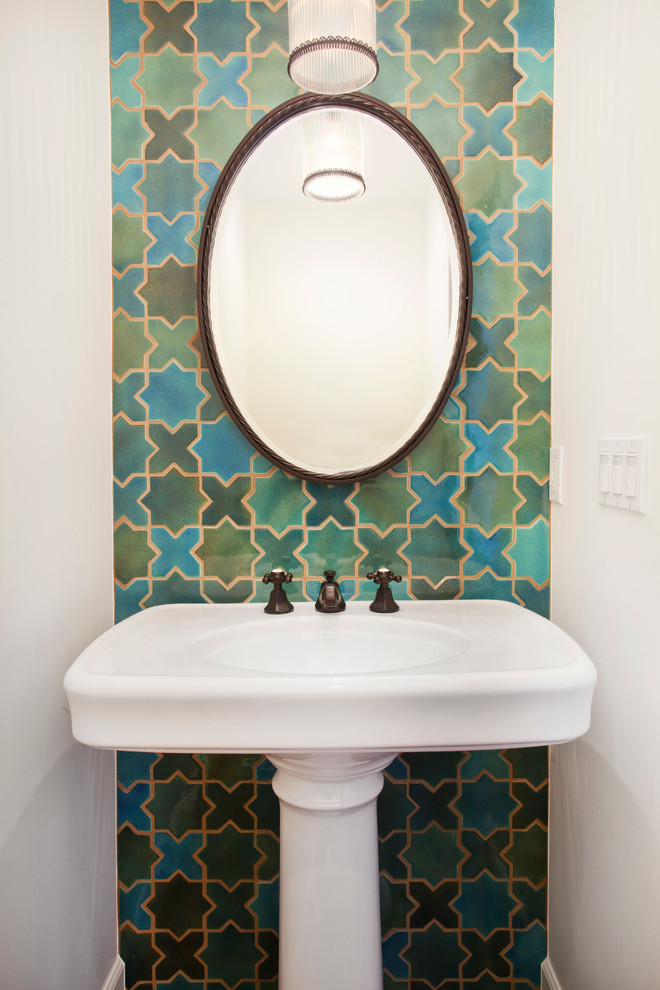 Inspiration for a mediterranean powder room in Los Angeles.