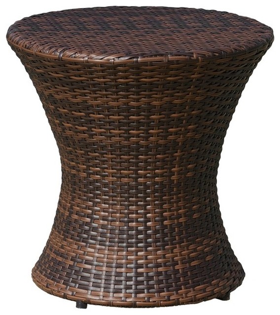 Wicker Side Table Tropical Outdoor Tables By Amt Home Decor Wicker Side Table Brown