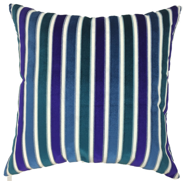 Blue Cut Velvet Decorative Pillow