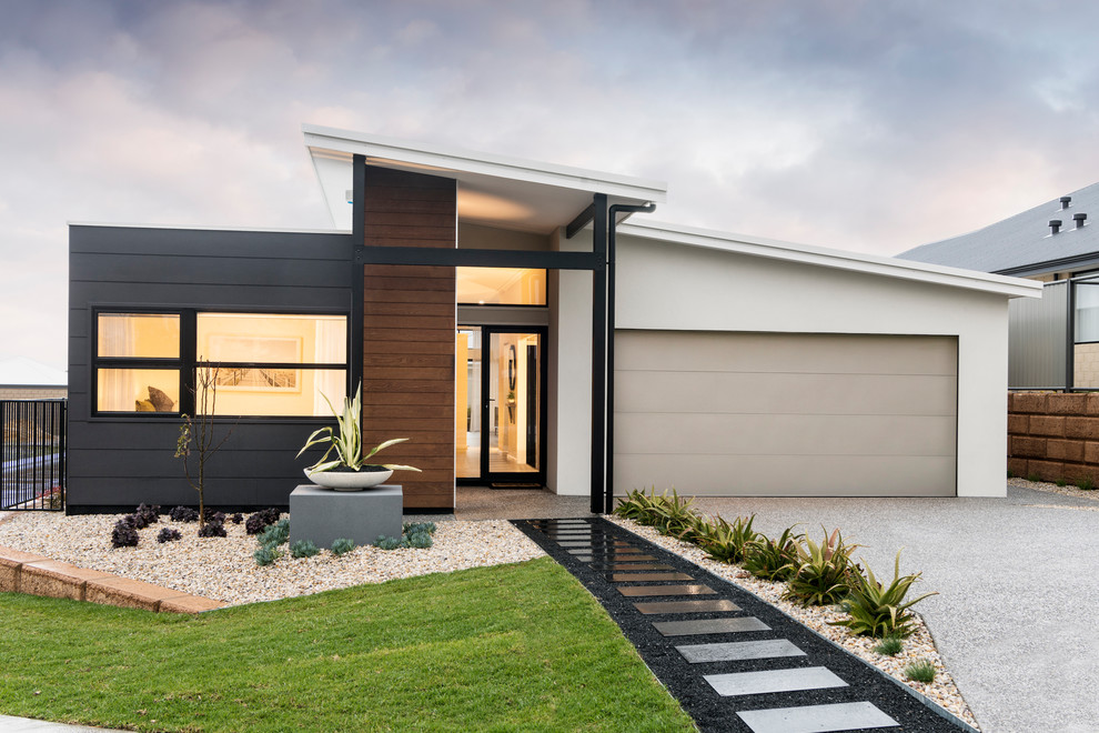 Inspiration for a contemporary one-storey house exterior in Perth.
