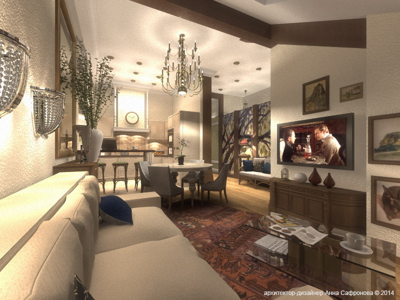 Интерьер квартиры на мансардном этаже