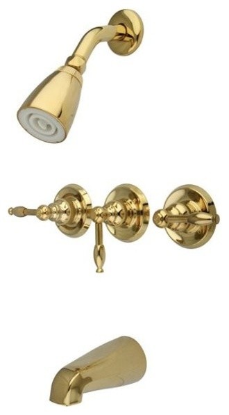 Kingston Brass KB232KL Magellan Tub & Shower Faucet, Polished Brass