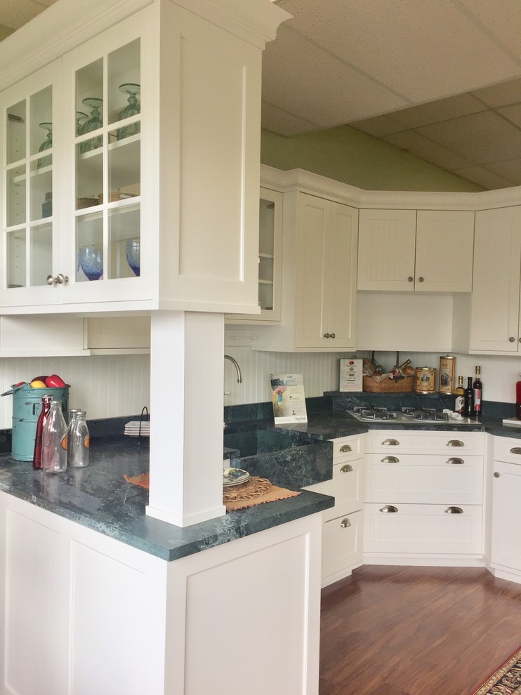 Example of a beach style kitchen design in Boston