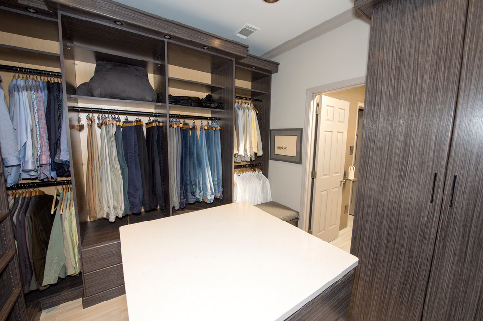 Photo of an expansive contemporary wardrobe in Little Rock.