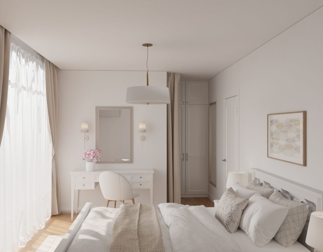 Частный дом в белом цвете